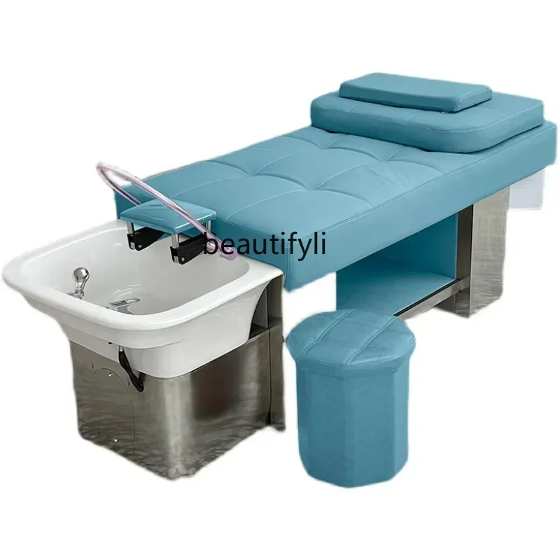 

New Arrivals Beauty Salon Shampoo Chair Hair Salon Barber Shop Lying Completely Thai Massage Flushing Bed Chair Stool Physiother