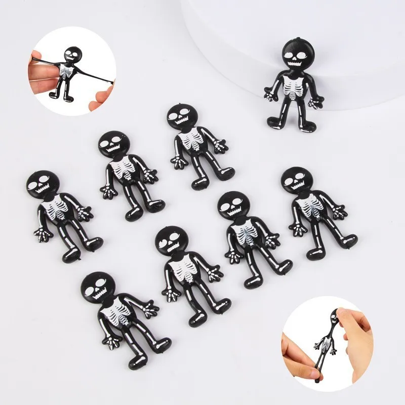 

Smiley Stretchable Minions Halloween Emoji Skeleton Villain TPR Doll Stress Relief Toy
