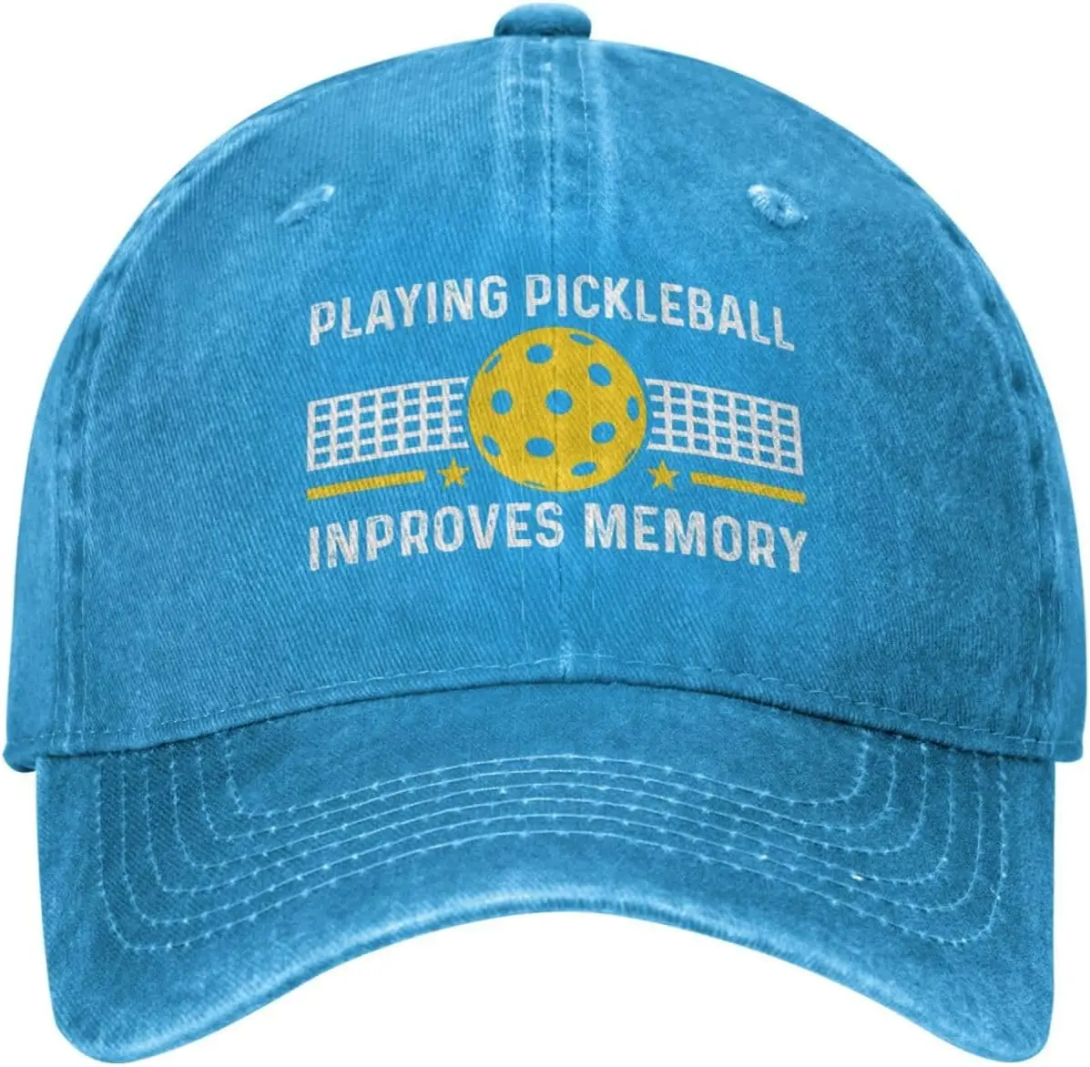 

Playing Pickleball Inproves Memory Hat Men Baseball Caps Adjustable Cap