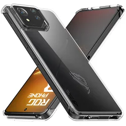 for Asus ROG Phone 8/8 Pro Clear Case, Borderless Reinforced Frosted PC Hard Back Transparent Shock-Absorption Protective