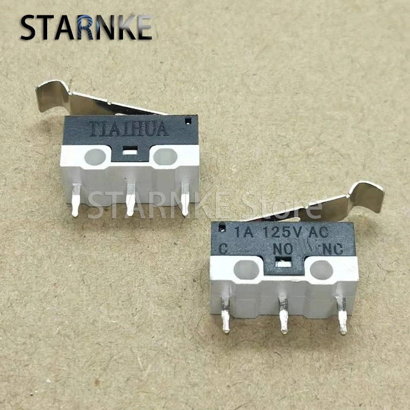 50PCS New Bent Handle Mouse Switch Micro Switch 1A 125V Button Tactile Tact Switch