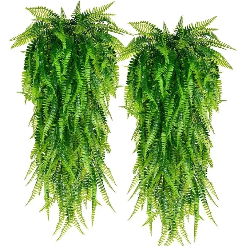 Artificial Fern Grass Persian Leaves Hanging Vines Simulation Greenery Home Decor Lifelike Indoor Plants Wall Room Decoration