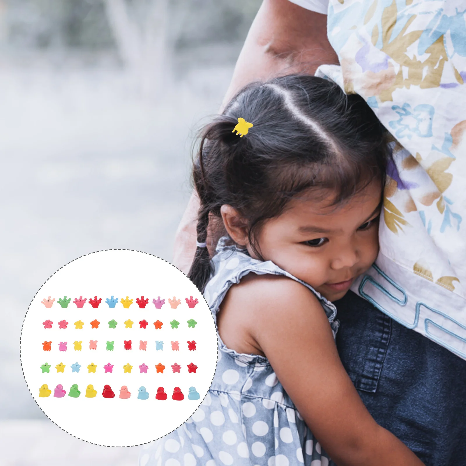 

50Pcs Kids Jaw Clips Small Heart Star Flower Hair Claws Easy Grip Hair Clip Clamps for Baby Toddler Girls Jaw Grip Clip