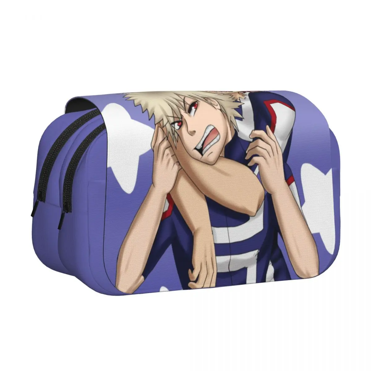 My H-Hero A-Academia Anime Double Clamshell Pen Case Pencil Pouch Pen Holder Pencil Bags School Supplies Zipper Stationery