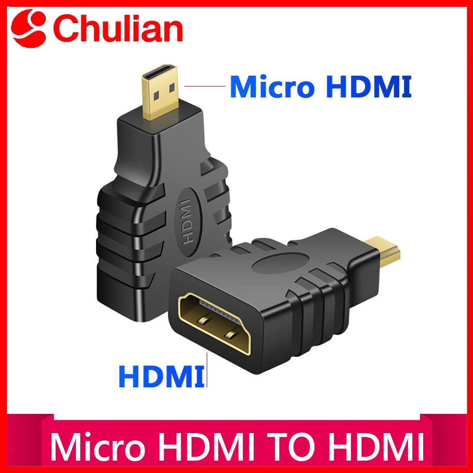 New Generic Micro HDMI-M To HDMI-F Adapter Micro HDMI-Compatible Type D To HDMI Female Converters Adapter for Microsoft Surface