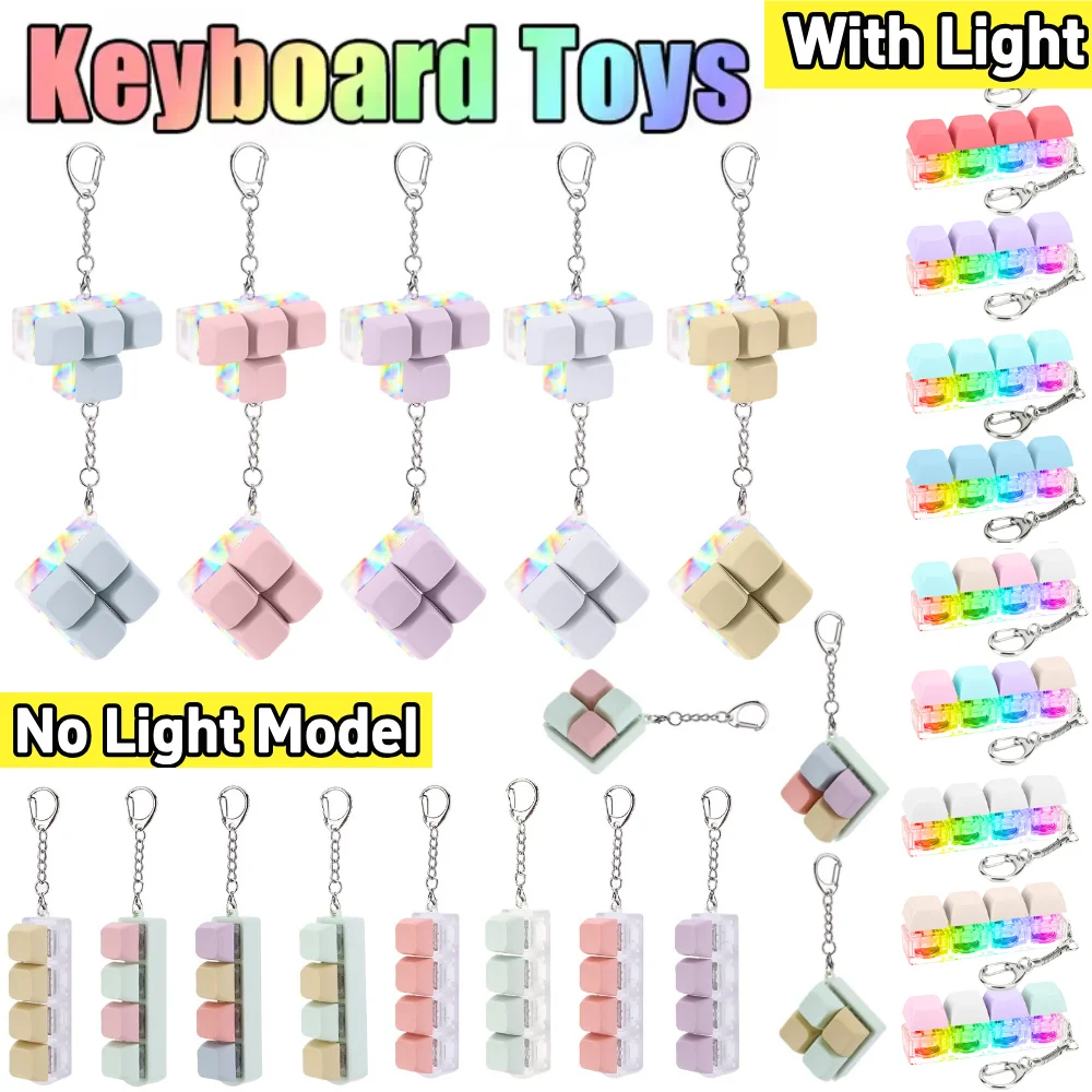 Llavero LED con Teclado y Boton Clicabl, Juguete Antitrés para Aliviar la Ansiedad, Accorio Portátil para critorio, Decoración de Oficina, Regalo - AliExprs 36
