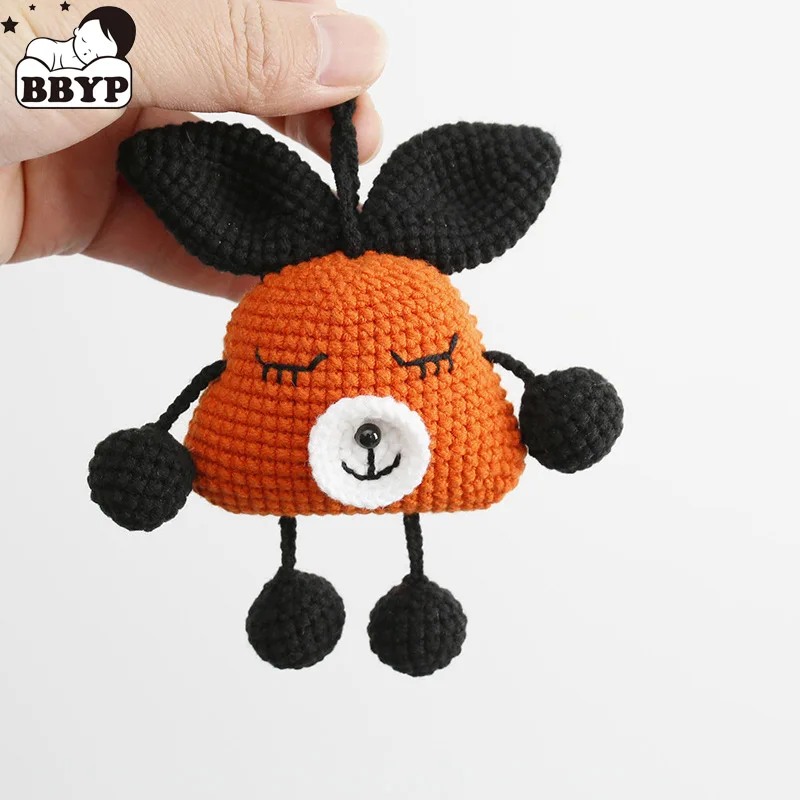 Cartoon DreamRabbit Handmade Crochet Hang Ornament for Handle Bag Decor Forest Animal Knitted Toy Kids Birthday Amigurumi Gift