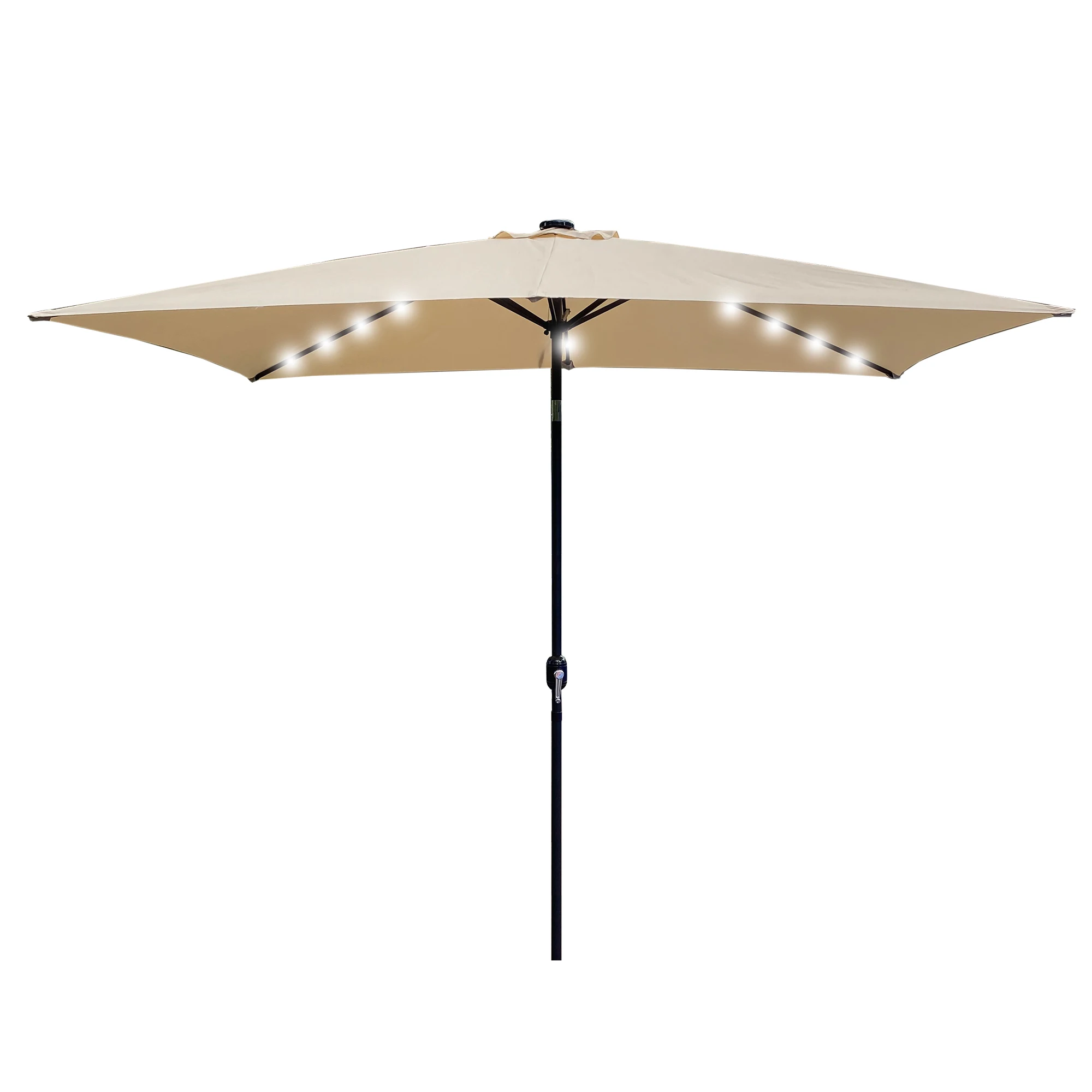 야외 파티오 우산 10 Ft x 6.5 Ft 직사각형 시장 테이블 우산, 크랭크 및 푸시 버튼 틸트 포함
