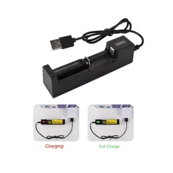 1 Slot Battery USB Charger Adapter LED Smart Chargering for Rechargeable Batteries Li-ion 18650 26650 14500 Charger