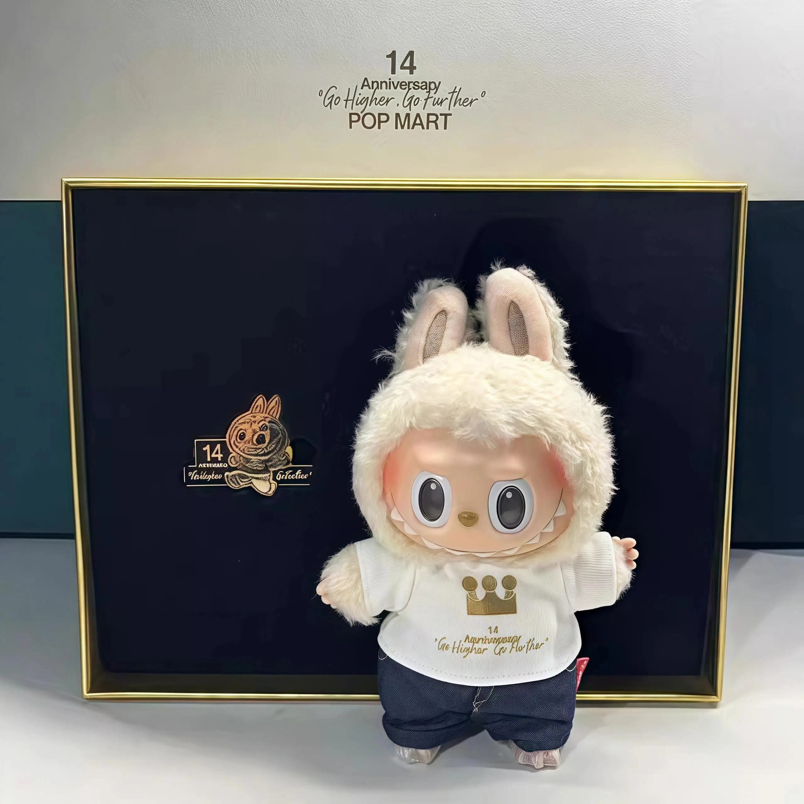 New Labubu 14th Anniversary Employee Gift Box Vinyl Figures Doll Bag Pendant Decoration Blind Box Key Chain Peripherals Replica