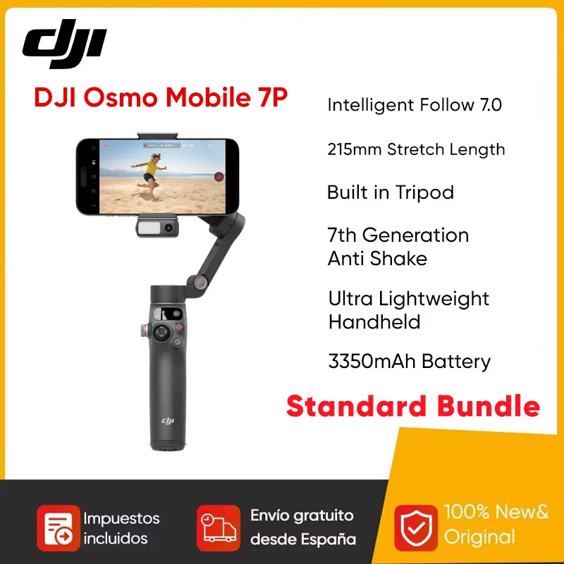 DJI Osmo Mobile 7P Robuste stabilisation de cardan à 3 axes, autonomie de 10 heures et chargement de téléphone, Original, nouveau DJI Osmo Mobile 7P Robuste stabilisation de cardan à 3 axes, autonomie de 10 heures et chargement de téléphone, Original, nouveau