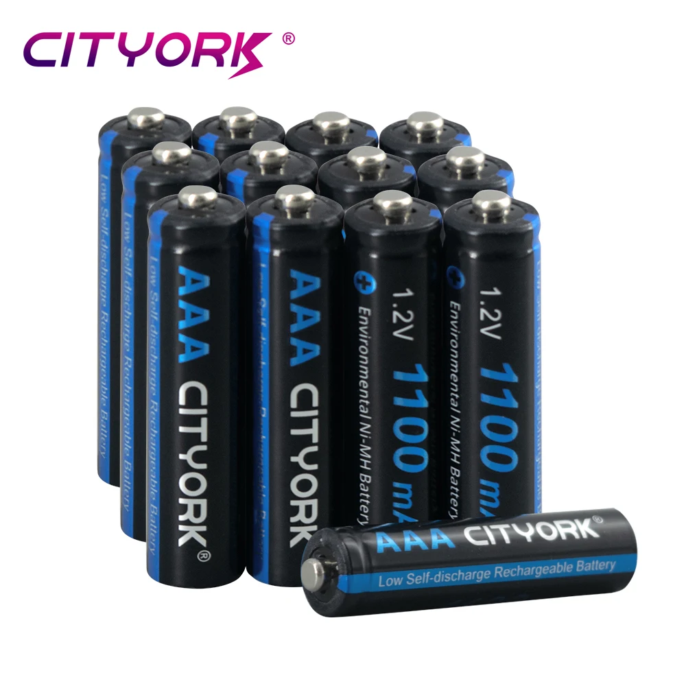 Baterai Isi Ulang CITYORK 1.2V AAA 1.2V 3A 1100MAh NI-MH Baterai AAA Dapat Diisi Ulang untuk Lampu LED Jam Mikrofon MP3