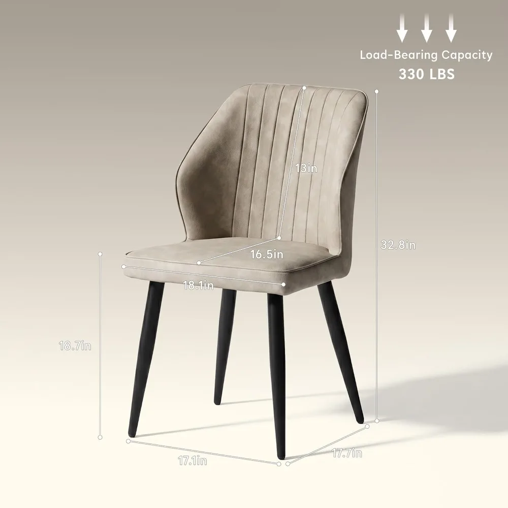 Faux Leather Dining Chairs Set of 6, Leather Dining Chairs, Mid-Century Modern Dining Room Chairs, Upholstered Kitchen, Custom view 2