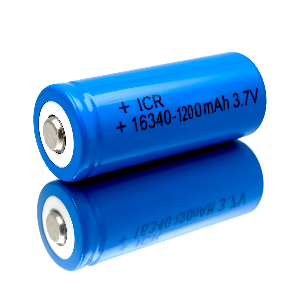 Rechargeable ICR16340 Li-ion Battery 3.7V 1000mAh 1200mAh for Tactical Flashlight, Green Laser, Infrared - Replace CR123A