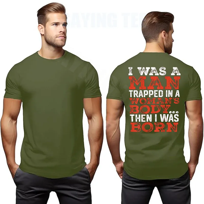 Ich war ein Mann, der in einem Frauenkörper gefangen war, dann wurde ich geboren T-Shirt Y2k Vintage Personalisiertes Spruch-T-Shirt Herrenmode Humor T-Shirts – Detail 13