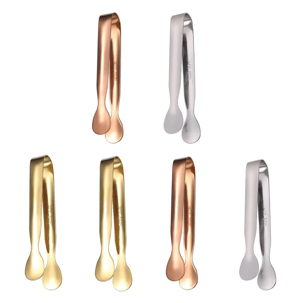 

Stainless Steel Ice Cube Tongs Multi-purpose Food Clamps Kitchen Tool Serving Cookware BBQ Sugar Clips Compact Portable