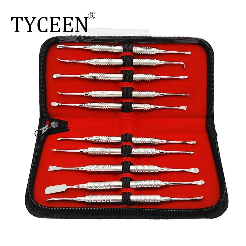 10pcs Dental Instrument Periosteal Separator Implant Flap Turner Tool Periodontal Membrane Stripper Gingival Exfoliation Scaler