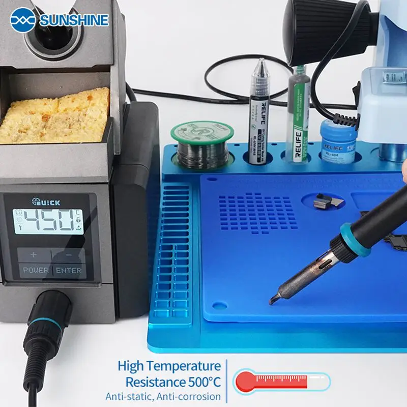 SUNSHINE SS-004N Microscope holder Working Table Stand with Silicone Repair Soldering Mat Repair Pad Phone Welding Tool