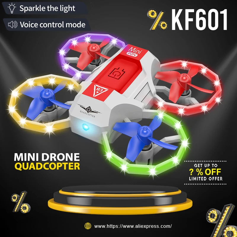 KF601/H33 Mini Drones With Music And Lights For Beginners Quadcopter Easy To Control RC Helicopter Children Toys Gifts