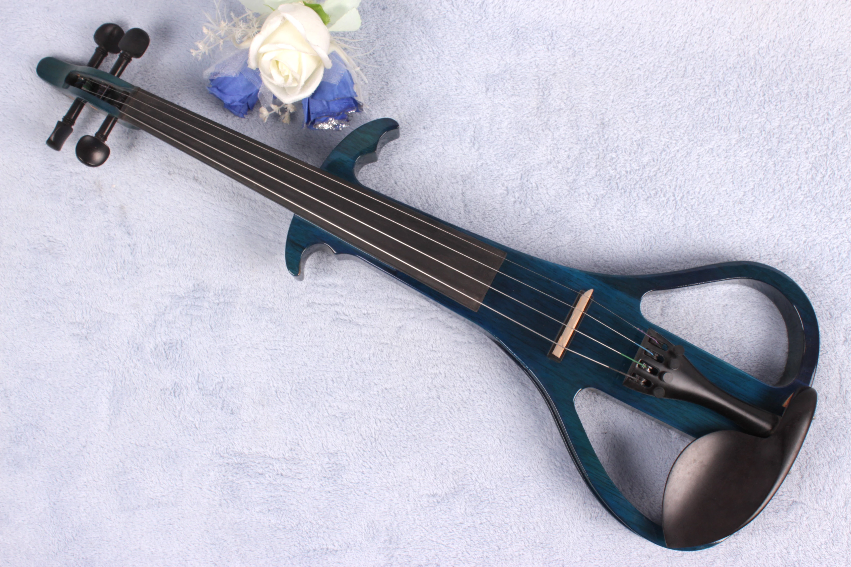 

Yinfente 4/4 4 string blue MAPLE WOOD WHITE Electric Silent Violin natural wood Free Case&Bow&Rosin#EV3