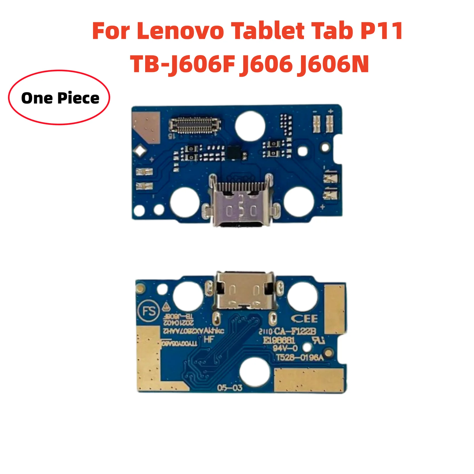 Conector de base de carga USB, placa principal, puerto de carga, Cable flexible para Lenovo Tablet Tab P11 TB-J606F J606 J606N