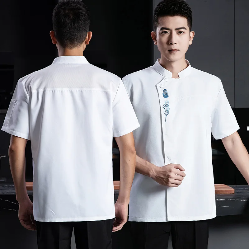 Summer Breathable Chef Workwear For Men Women Catering Teahouse Hotel Kitchen Short Long Sleeve Outfit