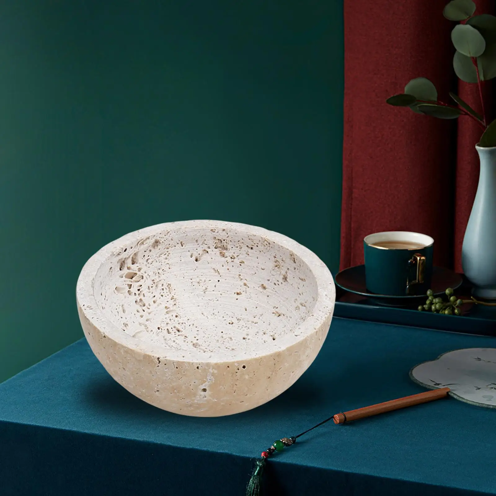 Incense Burner Bowl Ornament Handmade Marble Incense Holder for Teahouse