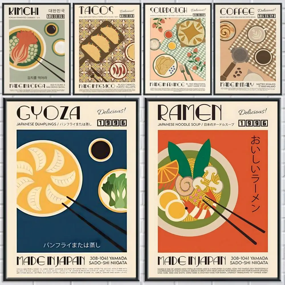 

Retro Japanese Korean Traditional Food Poster Holiday Gifts Designed For Home Restaurant Office Space Corridor Wall Art