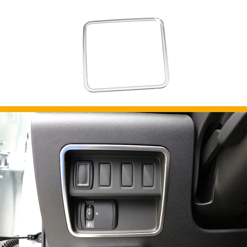 Car Chrome Headlight Switch Circle Trim Cover Stickers for Renault Koleos 2017-2022 for Samsung QM6 2017-2022 LHD Accessories