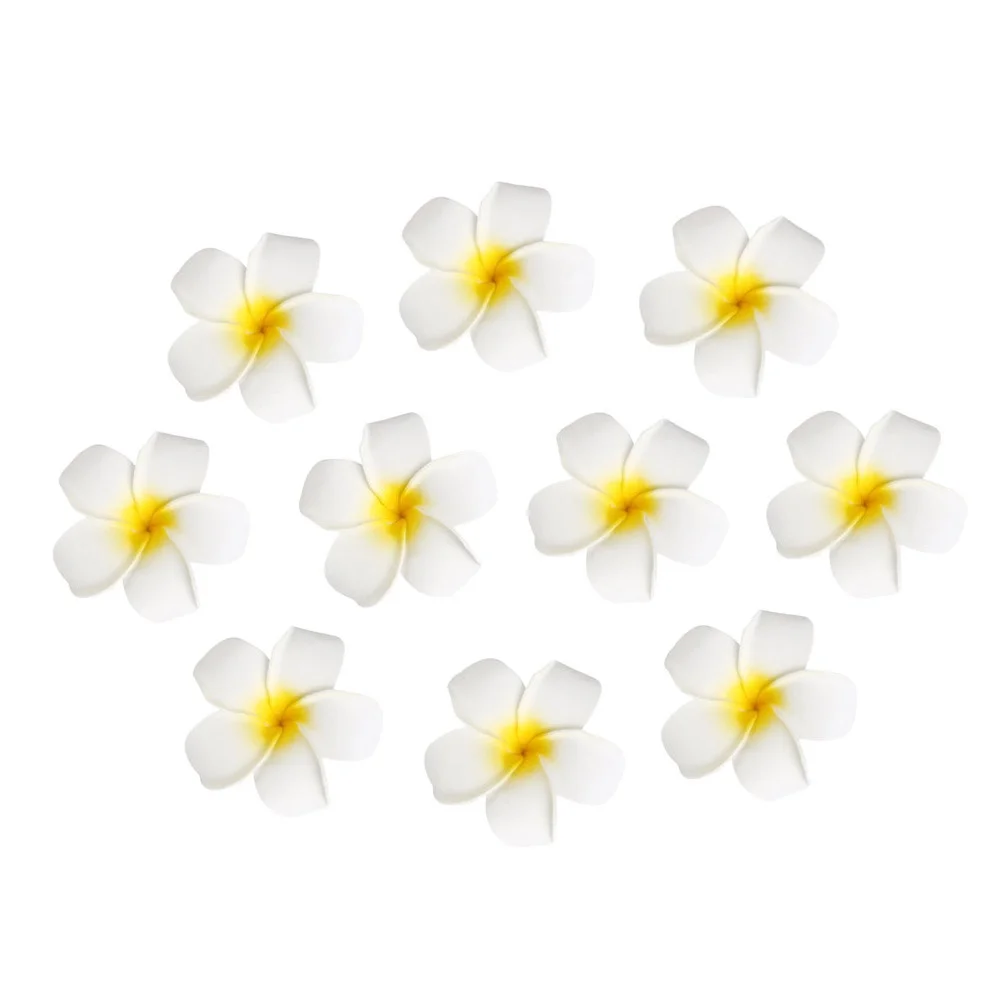 

10pcs 6Cm Flower Hair Clips Hawaiian Style Simulation Hairpins For Beach Hawaiian Hair Clips Flower Party Wedding Summer
