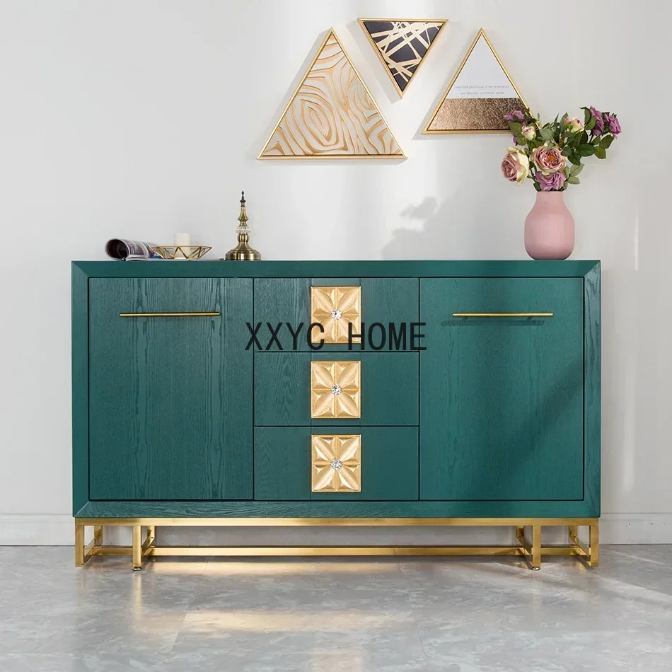 

Neoclassical Tea Cabinet Two-Door Three-Bucket Entrance Cabinet Living Room Locker