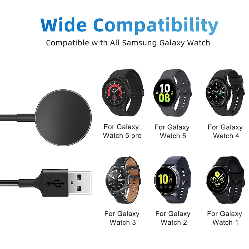 USB C doca magnética de carregamento rápido, carregador para Samsung Galaxy Watch 6 Classic Watch 5 Pro 4 Classic 3 Active 2 1