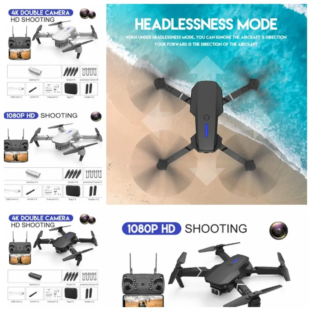 Long Flight Time E88pro WIFI FPV Drone Quadcopter Dual Camera Quadcopter E88 UAV Wide Angle Foldable Event Site