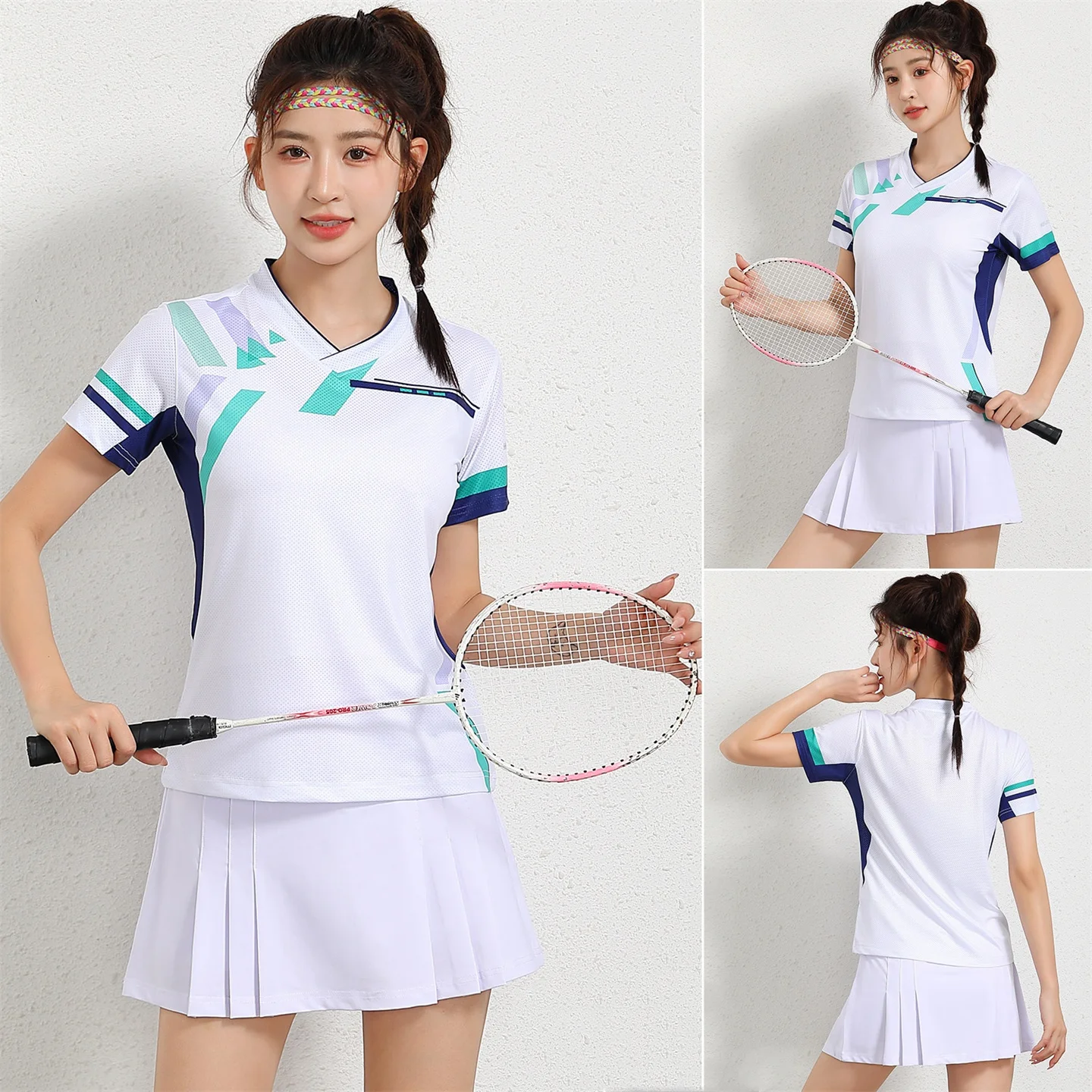 

Комплект для бадминтона, теннисный костюм для мужчин и женщин, впитывающий пот, быстросохнущая футболка большого размера с короткими рукавами/шорты/юбка