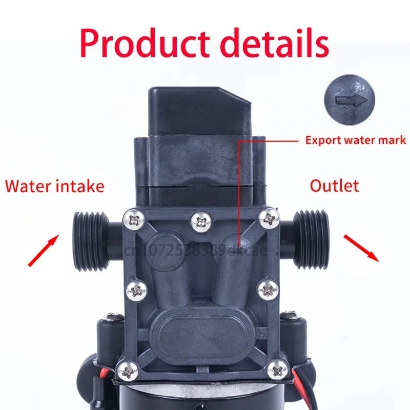 120W DC Self Priming Diaphragm Pump 130PSI 10L/min High Pressure Water Pump with Reflux Pressure Switch