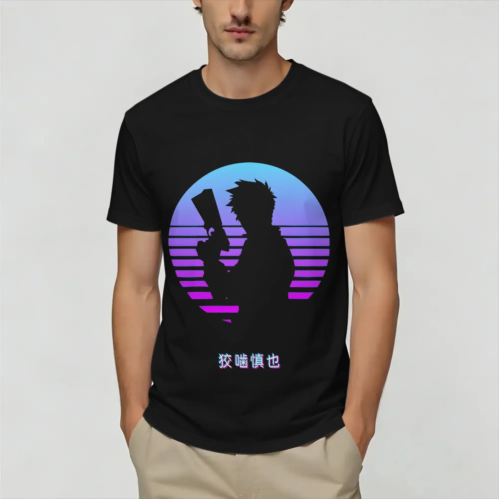 Psycho-Pass  T-Shirt Beach  Leisure T Shirts Men's Pure Cotton O-Neck Oversized Tees Short-Sleeve Vintage Tops
