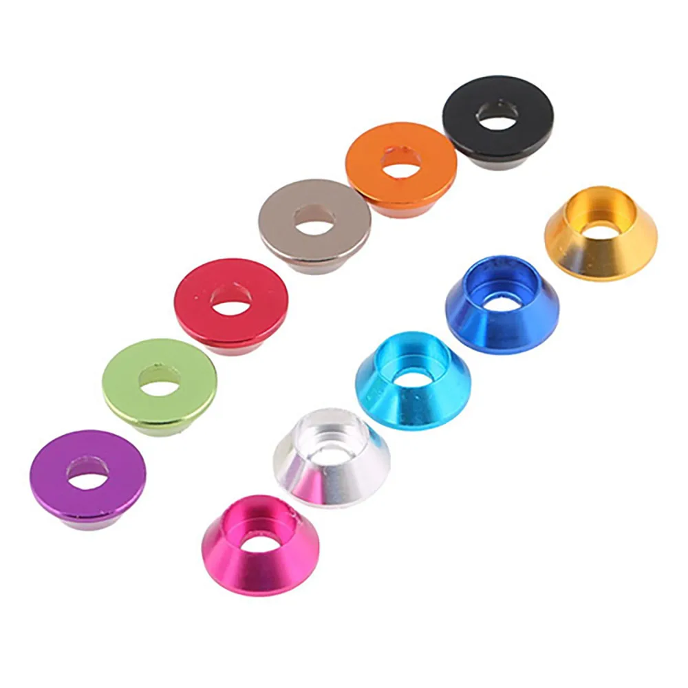 2-10 قطعة سبائك الألومنيوم مظلة غاطسة مخروطية رئيس غسالة M2 M2.5 M3 M4 M5M6M8 بأكسيد كأس رؤساء الترباس غسالات مسطحة طوقا