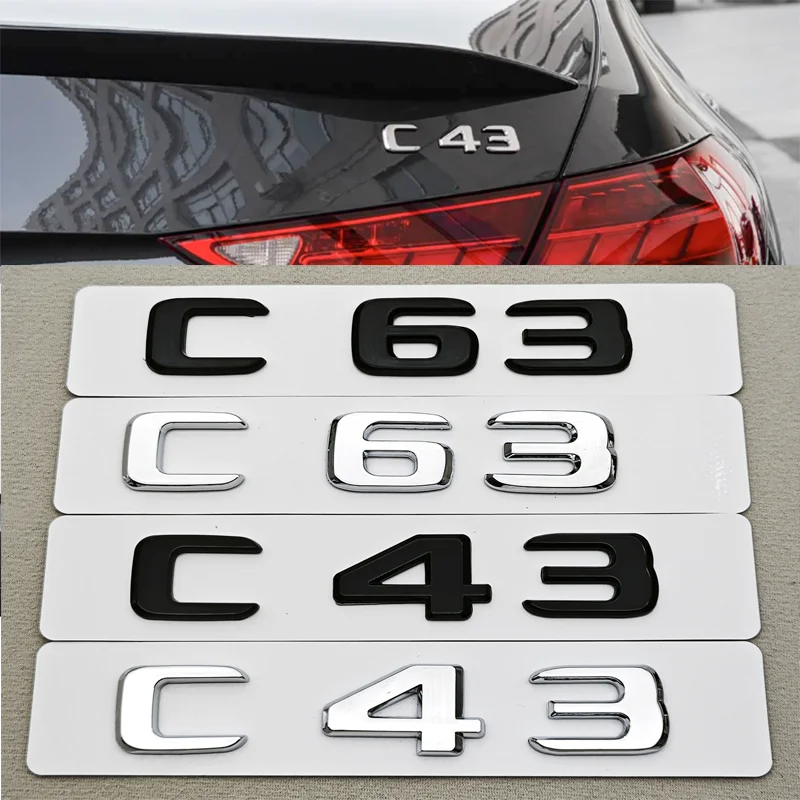 Emblème 3D ABS pour voiture C43 C63, pour W203 W204 W205 C 43 63, lettres autocollantes pour hayon arrière, accessoires