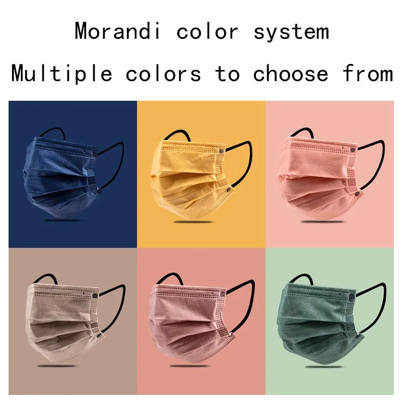 Morandi Color Disposable Mouth Masks 2022 Solid Color Trendy Adult Protective Mascara Individually Packaged Men Women Face Mask