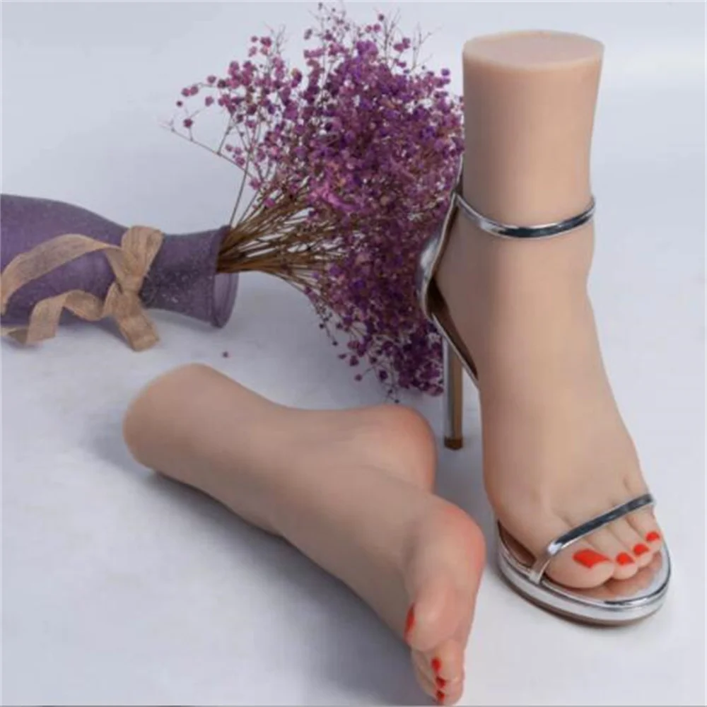 Female Foot Mannequin for Jewelry Display, Artificial Props, Manicure Joints, Medical Science, Tpe Silica Gel,