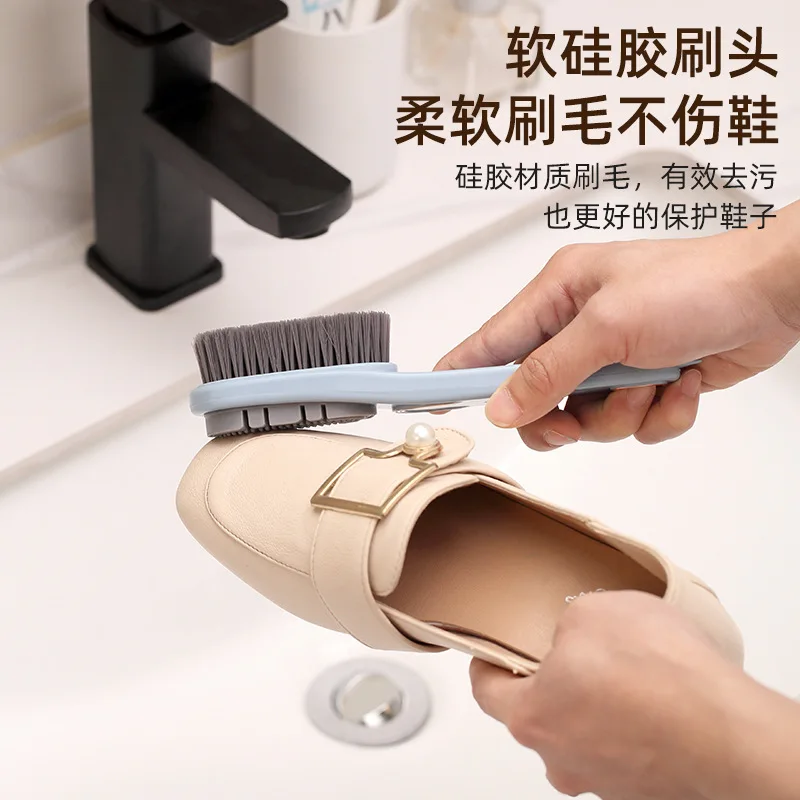 Light luxury double-sided shoe brush anti slip rubber brush suede leather shoes snow boots suede leather care cleaning brush