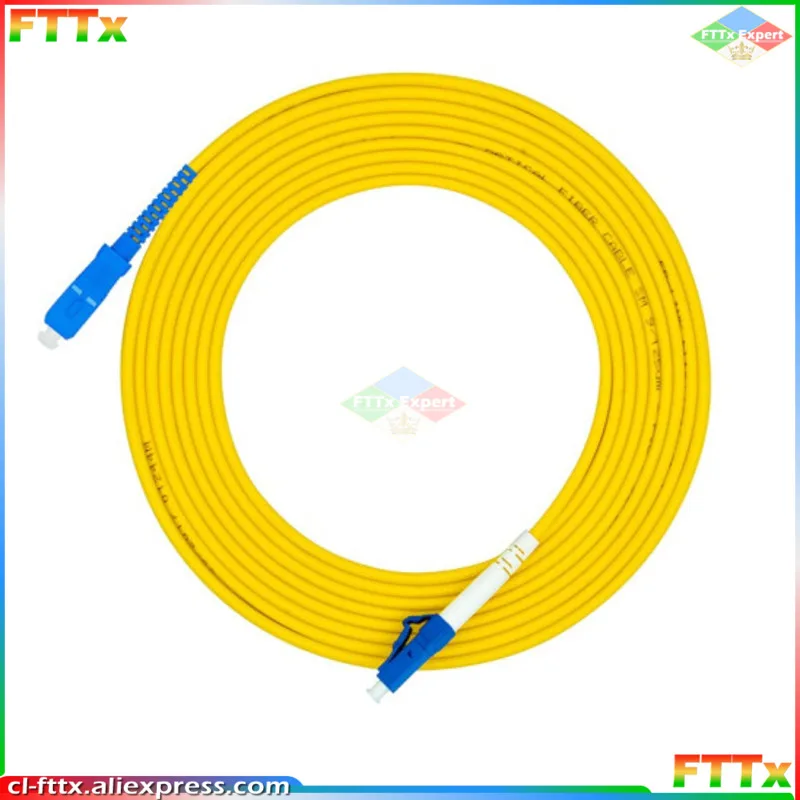 Cable de parche de fibra óptica, puente de fibra, Cable de parche óptico, Simplex 3,0mm SM Simplex, FTTH, LC UPC a SC UPC