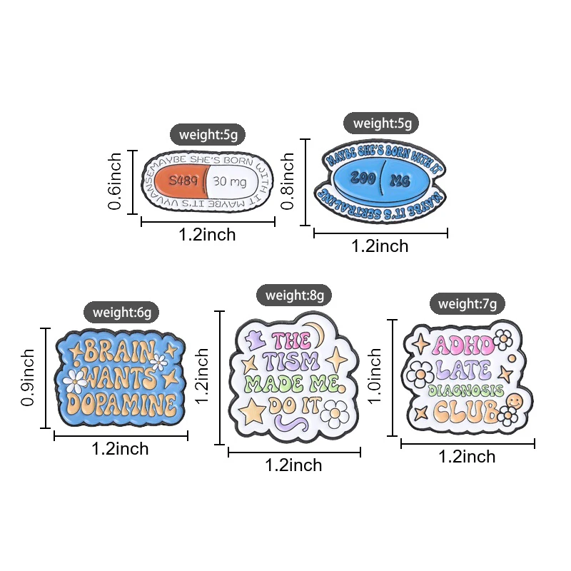 Vyvanse Humor Enamel Pin Maybe She's Born With It Maybe It's Vyvanse ADHD Medication Style for Neurodivergent Pride Daily Wear