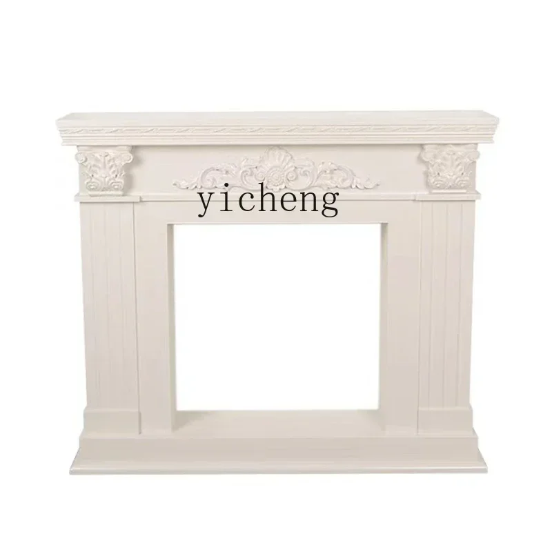 r9.2- Carved Fireplace Curio Cabinet Wall Entrance Shelf Vintage Distressed Storage Photography Props