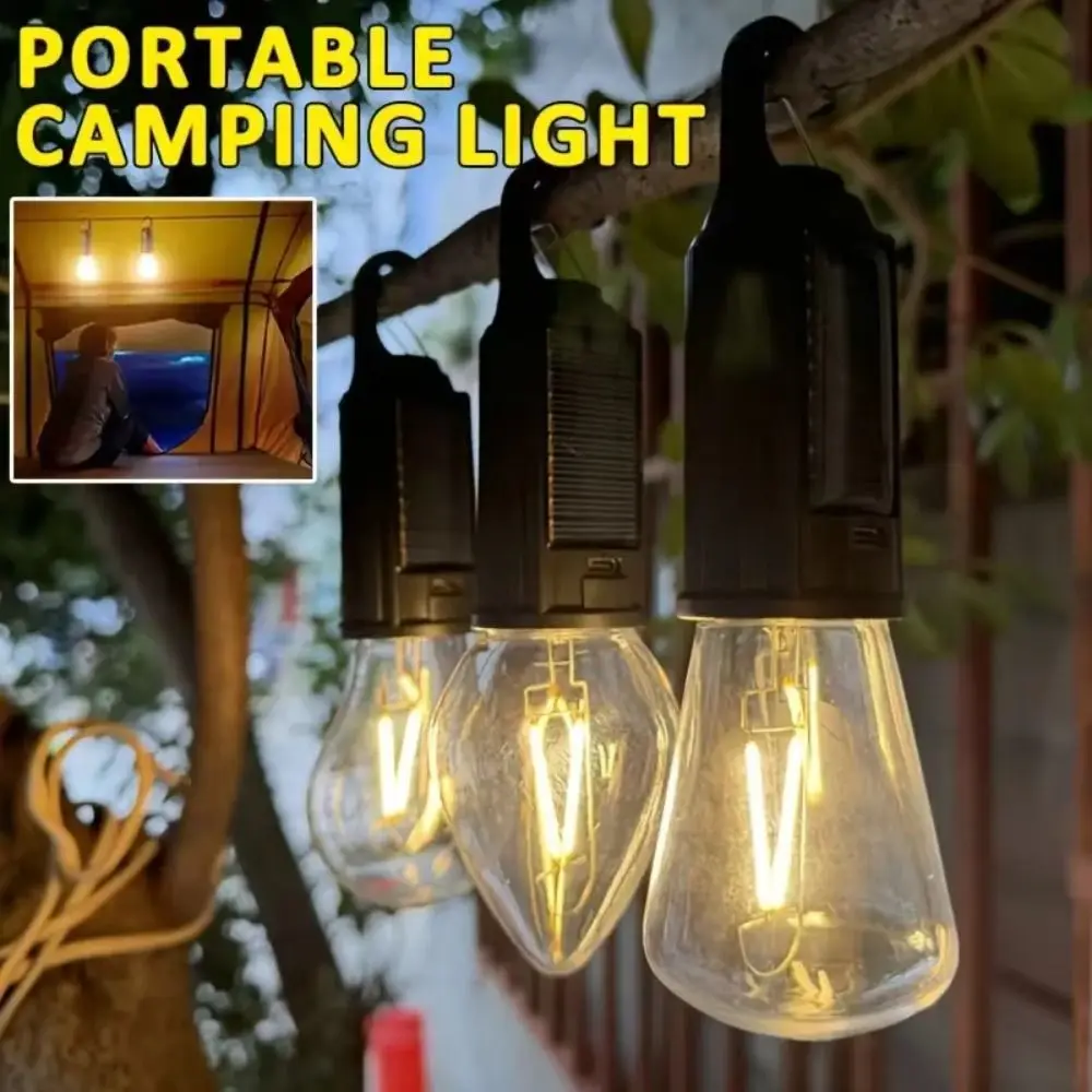 Solar Powered Solar Powered LED Lamp LED Light USB Rechargeable LED Lighting Lantern Waterproof ABS Camping Lamp Camping Use