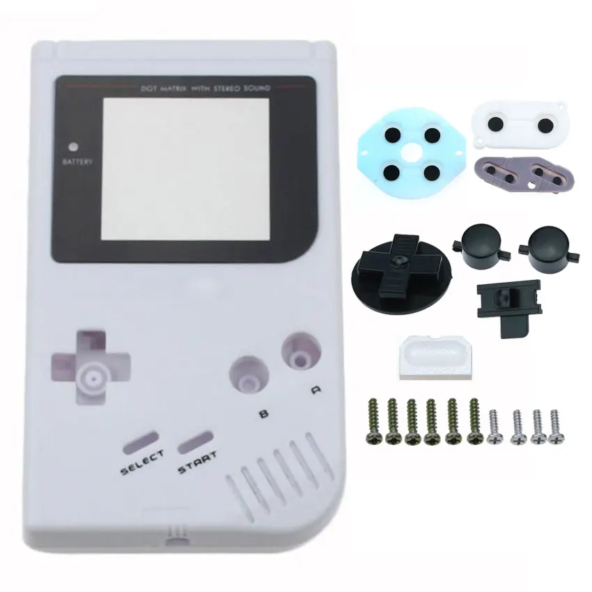 JCD High Quality Housing Shell For GB DMG Classic Console Protection Case Cover With Buttons Conductive Pads For Gameboy