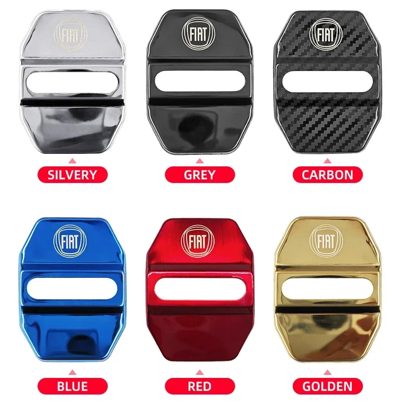 Car Door Lock Covers Anti-rust Case Stainless Steel Protect Buckle Stickers for FIAT Abarth Palio Bravo Punto Tipo Stilo Panda