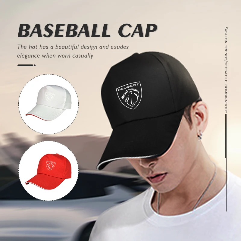 High-quality Racing Car Printing Baseball Cap Cotton Snapback For Peugeot 407 508 2008 5008 107 106 205 4008 301 607 108 807