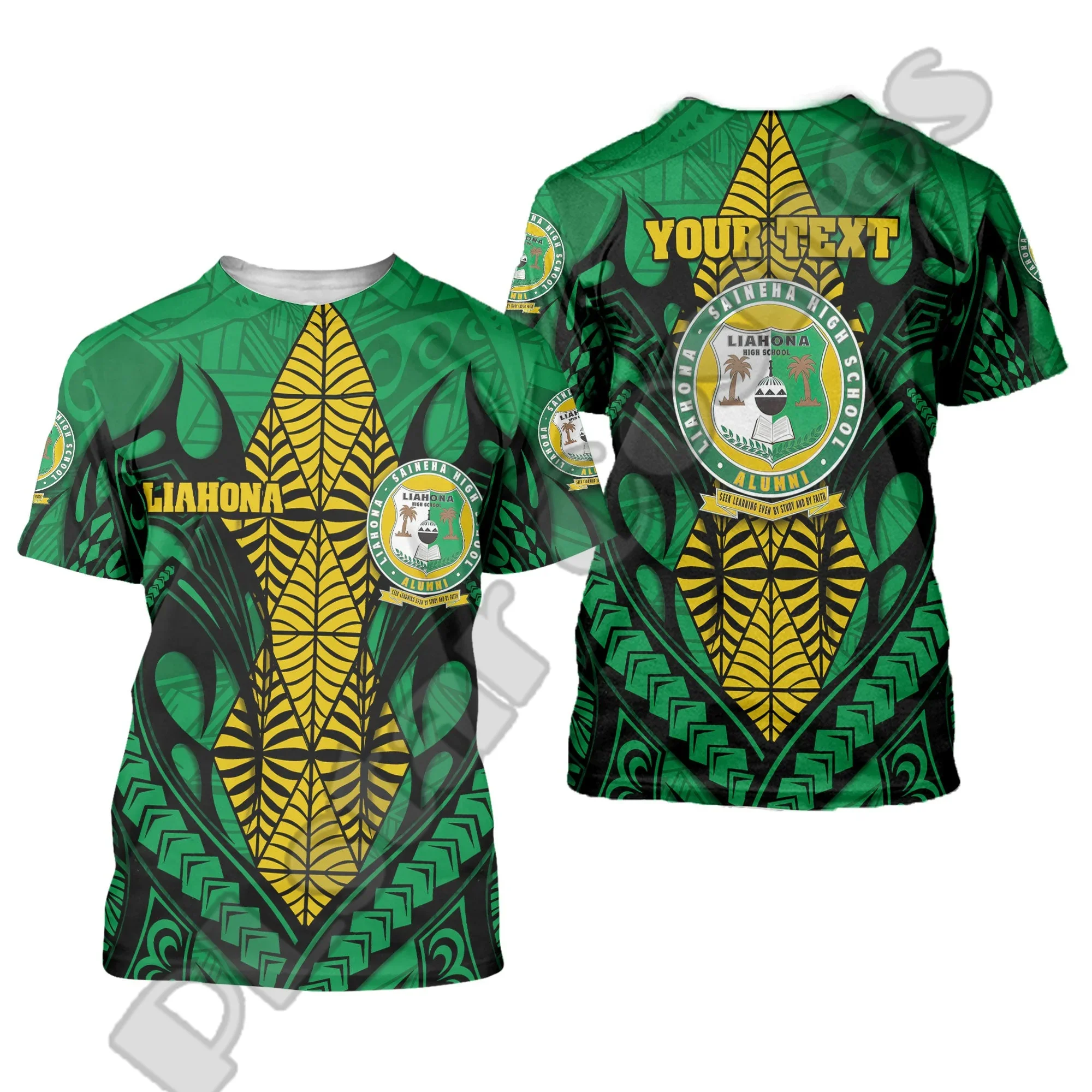 Custom Name Polynesian Tonga Liahona Hight School Retro Tattoo 3DPrint Streetwear Summer Casual Harajuku Short Sleeves TShirts X