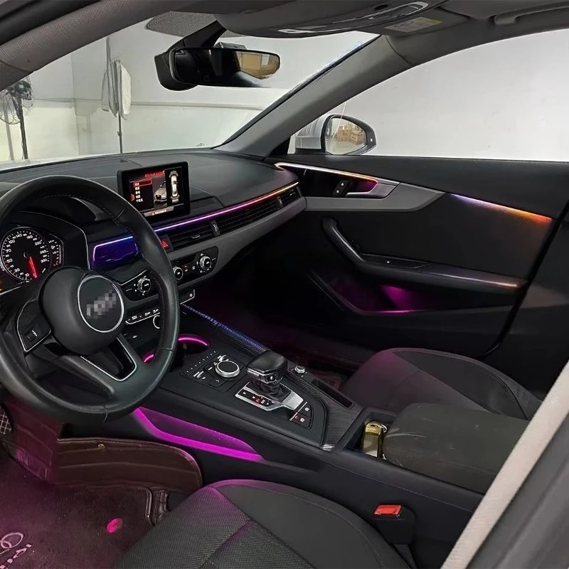 32 لون الضوء المحيط الزخرفية LED إضاءة الغلاف الجوي لـ A4 S4 B9 2017-2024 أضواء لوحة القيادة المحيطة